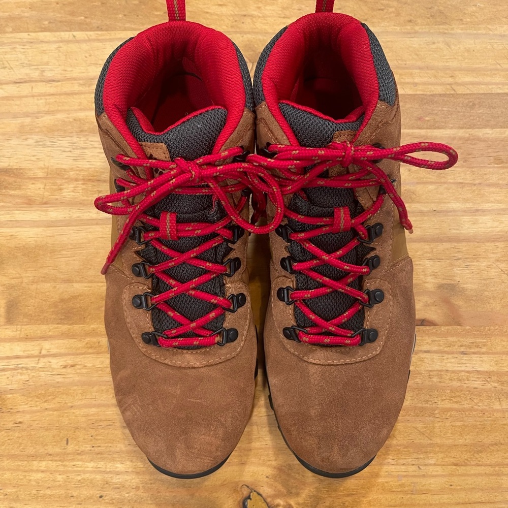 Columbia Brown and Red Hiking Boots with Suede Upper